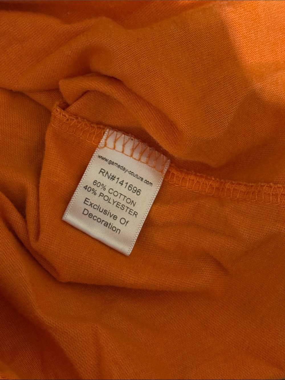 GAME DAY COUTURE ORANGE WHITE LONG SLEEVE T-SHIRT TENNESSEE VOLS UNIVERSITY OF T - Picture 4 of 4